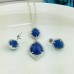 SELOVO Women Girls Silver Tone Shinning Cubic Zirconia Dangle Earrings Pendant Jewelry Set 